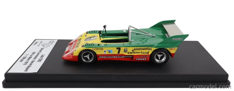 Trofeu Lola T292 Ford Cosworth Dfv 3.0l V8 N 7 Test 24h Le Mans 1973 Gerard Larrousse - Herve Bayard 1:43 Zelená Žlutá Červená