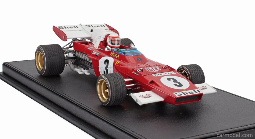 Repliky Ferrari F1 312b2 N 3 3. holandský Zandvoort Gp (s figúrkou pilota) 1971 Clay Regazzoni - Con Vetrina - s vitrínou 1:18 červená biela
