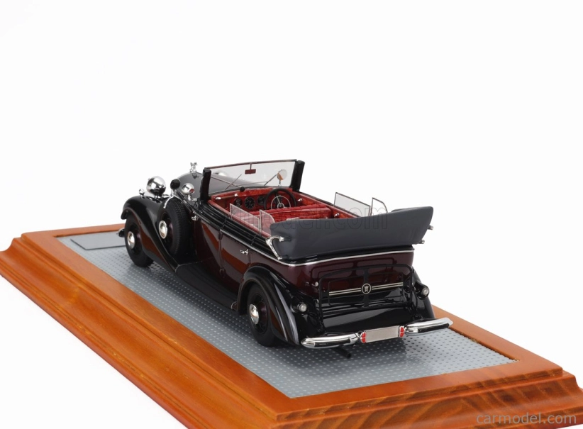 Ilario-model Horch 951a Pullman Original Car Cabriolet Open 1937 1:43 Black Bordeaux