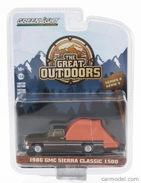 Greenlight GMC Sierra Classic 1500 Pick-up Camper 1986 1:64 Brown