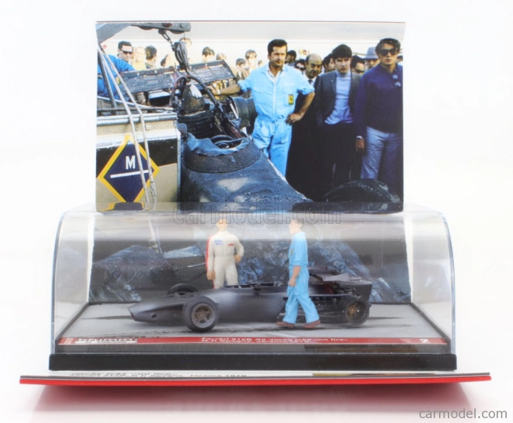 Brumm prom Ferrari F1 Diorama 312b N 2 Spain Gp s figúrkami 1970 - Jacky Ickx On Fire 1:43 Grey