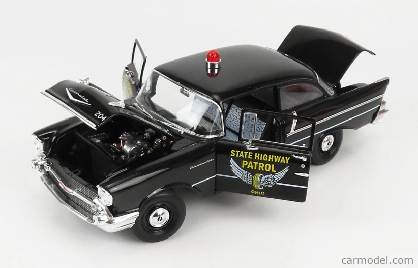 Highway61 Chevrolet 150 Sedan Ohio State Patrol Police 1957 1:18 Black