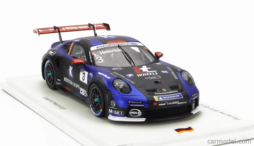 Spark-model Porsche 911 991-2 Gt3 Team Kenston N 3 Champion German Porsche Carrera Cup Season 2022 L.heinrie 1:43 Black
