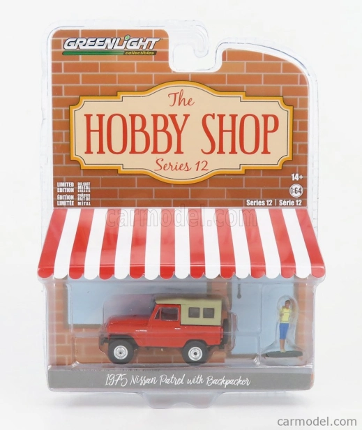Greenlight Nissan Patrol With Backpacker 1975 1:64 Červená Beige