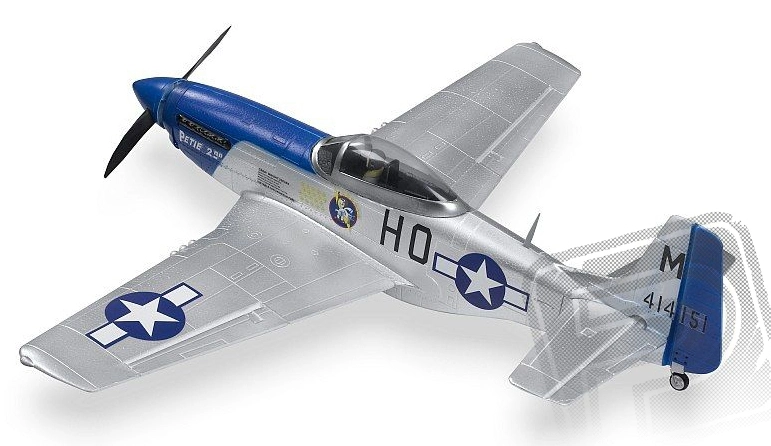 RC lietadlo P-51 Mustang (Baby WB) - mód 1 strieborná