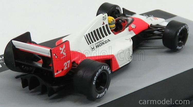 Edicola Mclaren F1 Mp4/5b N 27 Ayrton Senna Majster sveta v britskom Gp 1990 1:43 Bielo-červená