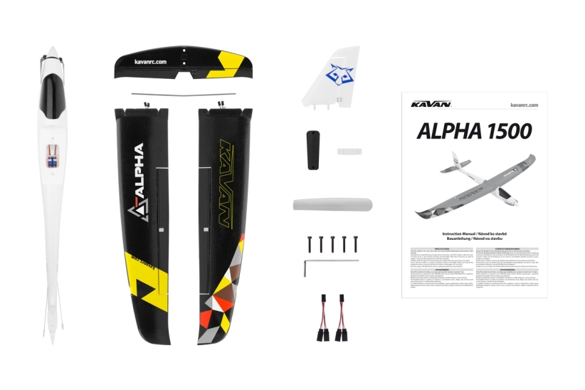 RC letadlo Alpha 1500V2 RTF(M1), černá