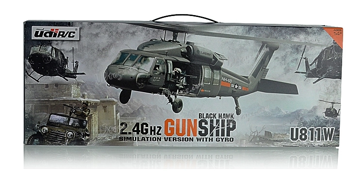 RC vrtuľník Black Hawk - Gunship