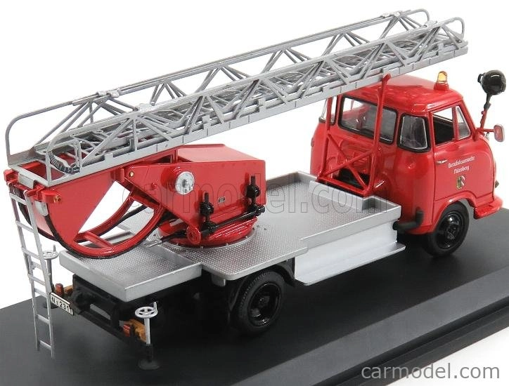 Schuco Hanomag Garant Fire Engine With Scala - Fw Drehleiter 1:43 Červená Stříbrná