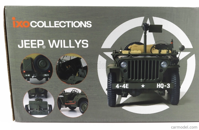 Ixo-models Jeep Willys Usa Army With Trailer 1941 - With Light & Sound Effects 1:8 Vojenská Zelená