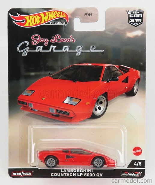 Mattel hot wheels Lamborghini Countach Lp 5000 Quattrovalvole Jay Leno's Garage 1:64 Červená