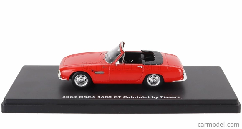 Esval model Osca 1600gt Fissore Cabriolet Open 1963 1:43 Červená Černá