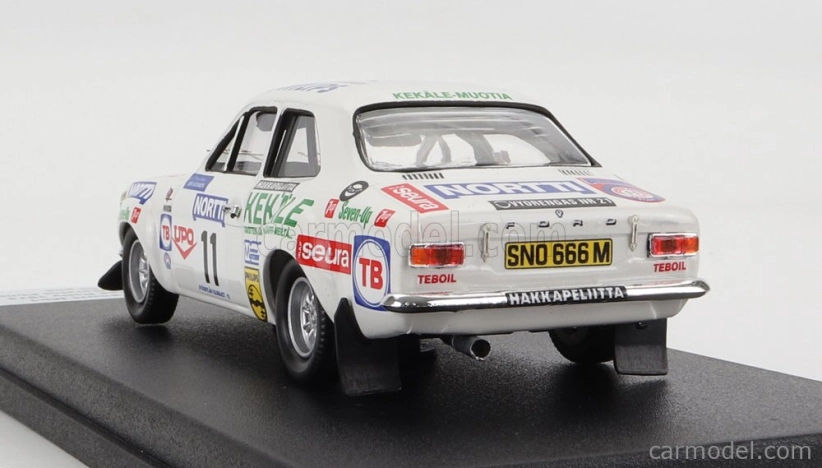 Trofeu Ford england Escort Mki (night Version) N 11 Rally 1000 Lakes 1975 A.vatanen - G.phillips 1:43 Bílá