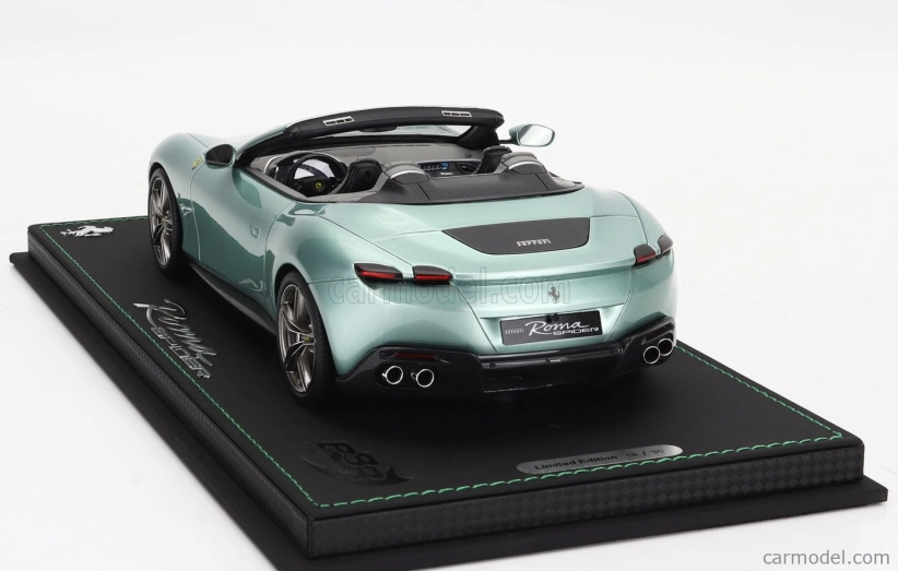Bbr-models Ferrari Roma Spider Open 2020 - Con Vetrina - With Showcase 1:18 Verde Tevere - Zelená Met