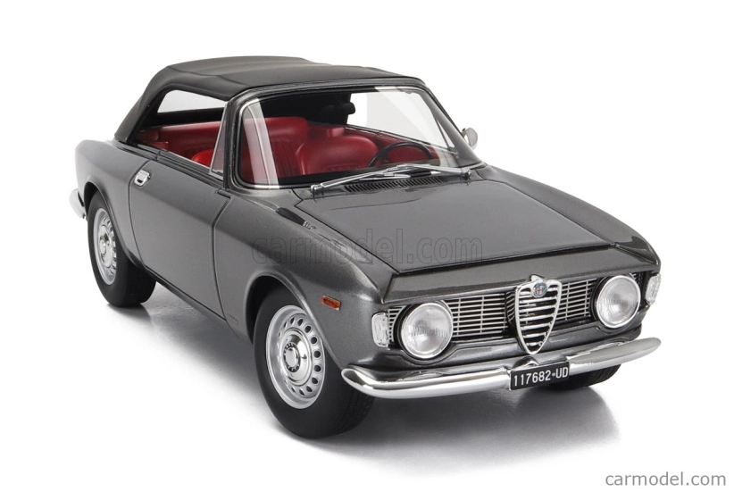 Mitica Alfa romeo Giulia 1600 Gtc Cabriolet uzavretý 1964 - interiér červená 1:18 Grigio Met - sivá