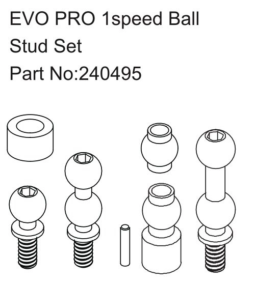 HBP240495 - EVO PRO 1speed Ball Stud Set