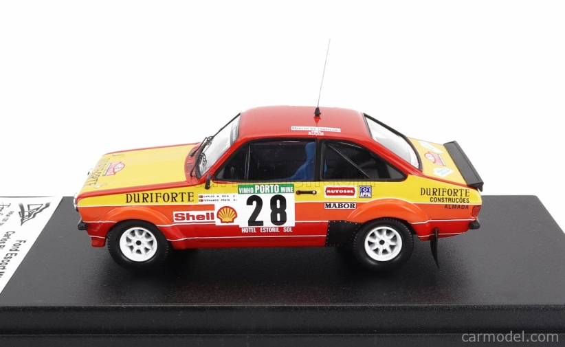 Trofeu Ford england Escort Mkii N 28 Rally Portugal 1983 Carlos Bica - Fernando Prata 1:43 Červená Žlutá