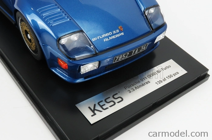 Kess-model Porsche 911 930 Biturbo 3.3 Almeras 1993 1:18 Blue Met