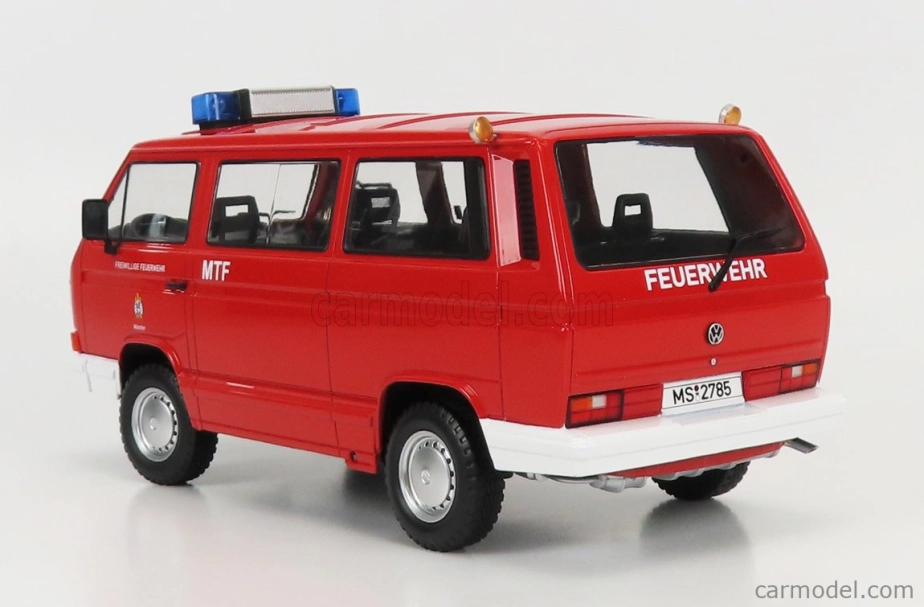 Kk-scale Volkswagen T3 Minibus Syncro Feuerwehr 1987 1:18 Red