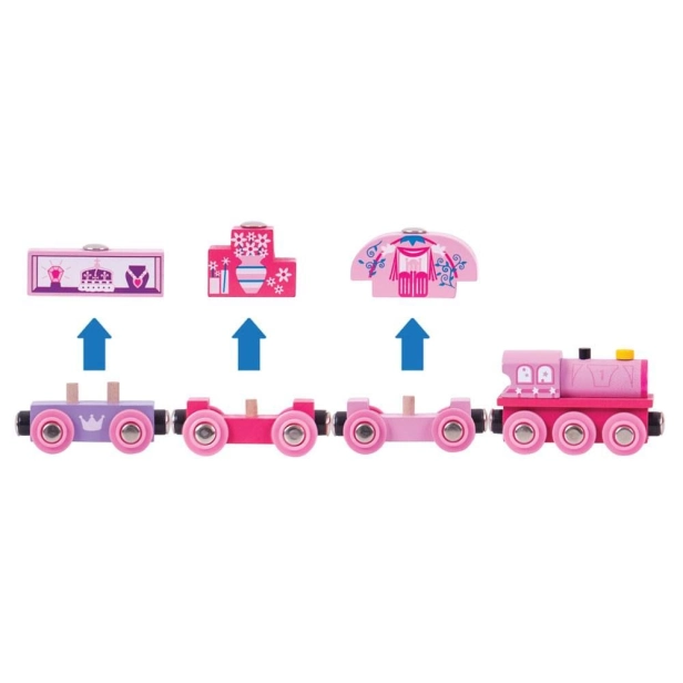 Bigjigs Rail Princess Train + 3 koľaje