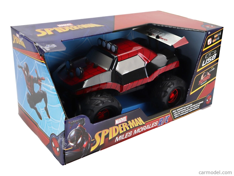 Jada Mayers Manx Buggy Spiderman Miles Morales Marvel 1964 1:14 červená čierna