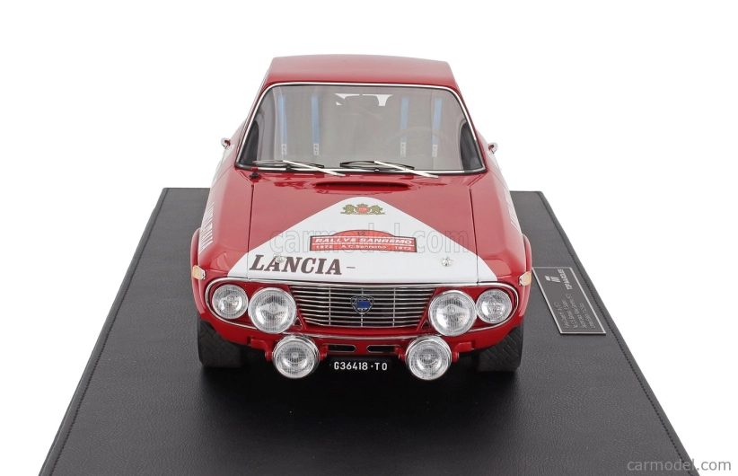 Topmarques Lancia Fulvia Hf 1600 Coupe (nočná verzia) N 12 2nd Rally Sanremo 1972 Sergio Barbasio - Piero Sodano - Con Vetrina - S vitrínou 1:12 červená biela