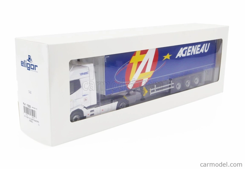 Eligor DAF Xg Truck Telonato Ageneau Transports 2021 1:43 Biela Modrá