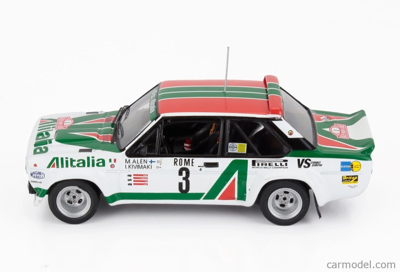 Ixo-models Fiat 131 Abarth Team Alitalia N 3 3rd Rally Montecarlo 1979 Markku Alen - Ikka Kivimaki 1:43 Bílá Zelená Červená