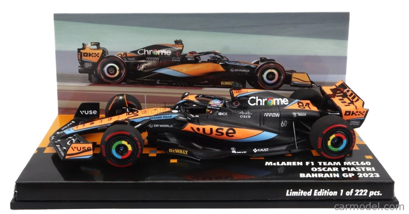 Minichamps Mclaren F1 Mcl60 Team Mclaren N 81 Bahrain Gp 2023 Oscar Piastri 1:43 oranžová modrá čierna