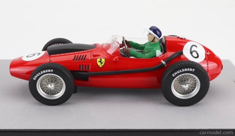 Tecnomodel Ferrari F1 Dino 246 N 6 Marocco Gp Mike Hawthorn (s figúrkou pilota) Majster sveta 1958 1:18 Červená