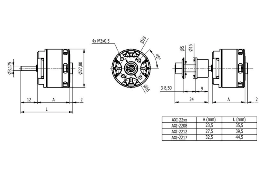 AXI 2212/34 V3 střídavý motor