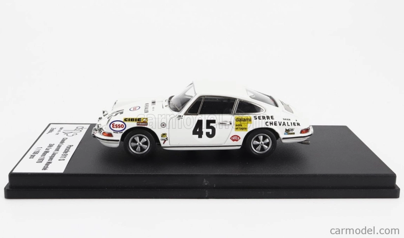 Trofeu Porsche 911s Coupe Team C.laurent N 45 24h Le Mans 1970 Claude Laurent - Jacques Marche 1:43 Bílá