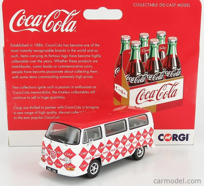 Corgi Volkswagen T1 Camper Van Coca-cola Coke 1961 1:43 Biela červená