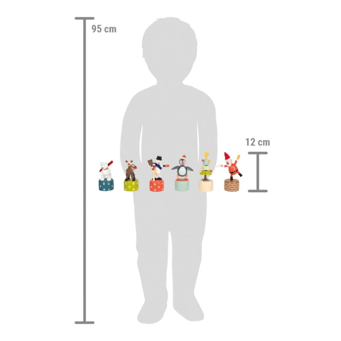 small foot Dřevěná vánoční mačkací figurka 1 ks
