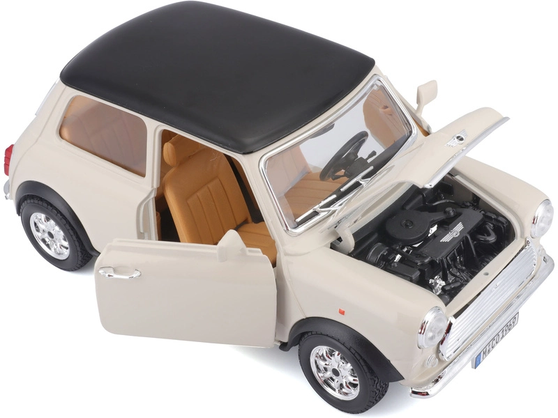 Bburago Mini Cooper 1969 1:18 krémová