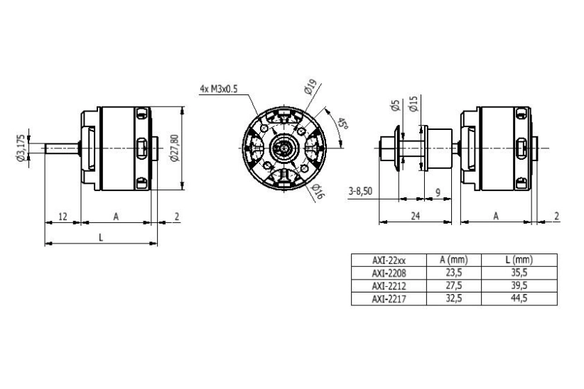 Bezkartáčový motor AXI 2208/20 V3