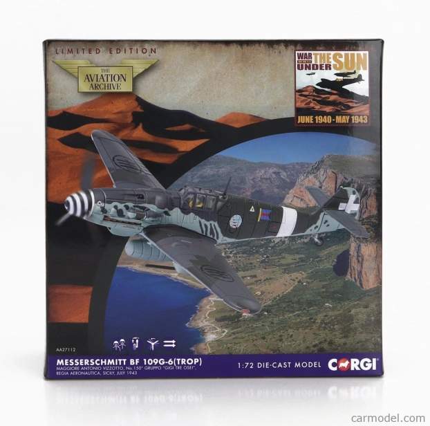 Corgi Messerschmitt Bf 109g-6 Trop Military Airplane 1943 1:72 Camouflage