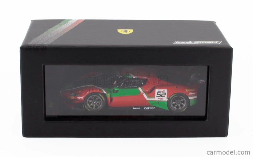 Looksmart Ferrari 296 Gt3 3.0l Twin Turbo V6 Team Af Corse N 52 24h Spa 2024 Andrea Bertolini - Jef Machiels - Louis Machiels - Tommaso Mosca 1:43 Červená Zelená
