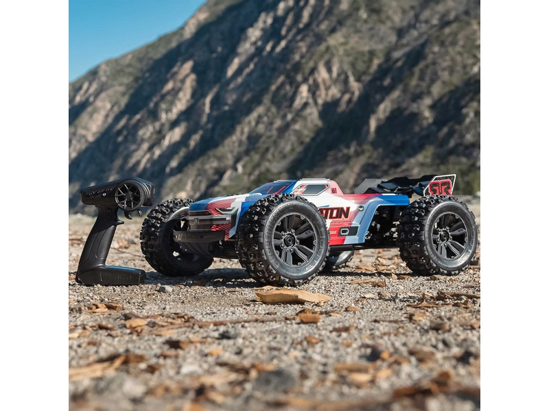 RC auto Arrma Kraton 6S V6 BLX 1:8 4WD RTR, modrá/růžová