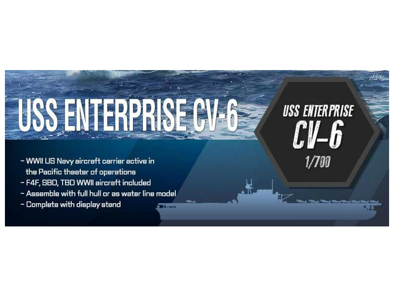 Academy USS Enterprise CV-6 „bitka pri Midway“ (1:700)