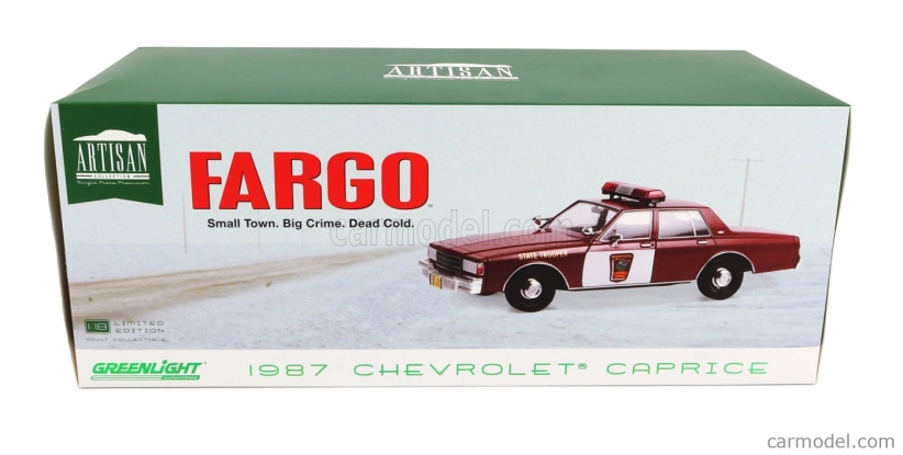 Greenlight Chevrolet Caprice Minnesota Police Department State Trooper 1987 - Fargo 1:18 červená biela