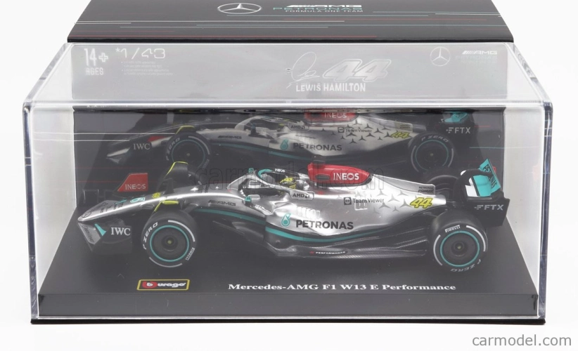 Bburago Mercedes gp F1 W13e Team Mercedes-amg Petronas F1 N 44 1:43, stříbrná