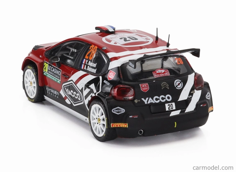 Ixo-models Citroen C3 Rally2 Team Aec Dg Sport N 20 8th Rally Montecarlo 2024 Yohan Rossel - Arnaud Dunand 1:43 Červená čierna biela