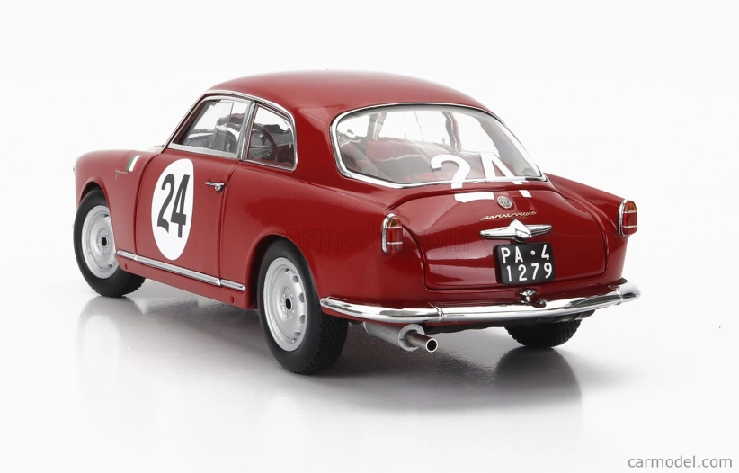 Kyosho Alfa romeo Giulietta Sv Sprint Veloce N 24 Targa Florio 1958 N.todaro - R.barbato 1:18 Red