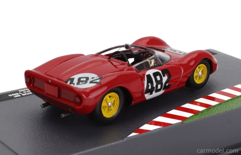 Edicola Ferrari 206sp Dino Spider Team Scuderia Ferrari Sefac N 482 Winner Cesana Sestriere 1965 Ludovico Scarfiotti 1:43 Červená