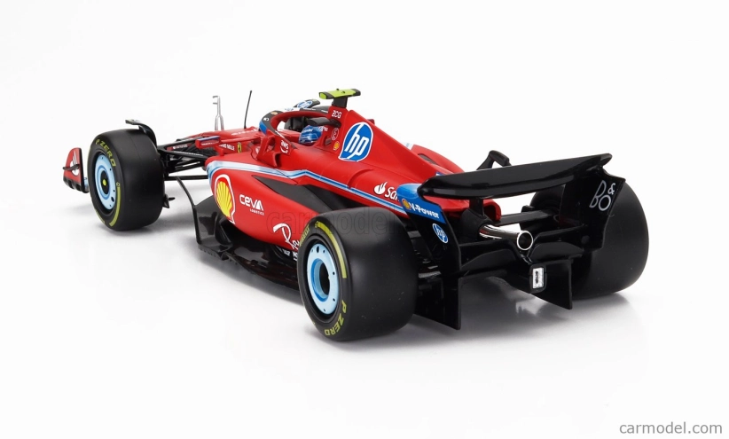 Bburago Ferrari F1  Sf-24 Team Scuderia Ferrari N 55 5th Miami Gp 2024 Carlos Sainz 1:18 Červená Černá Světle Modrá