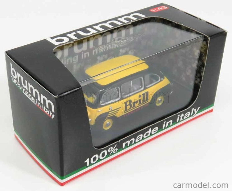 Brumm Fiat 600 Multipla Veicolo Commerciale Lucido Da Scarpe Brill 1956 1:43 Žlutá Modrá