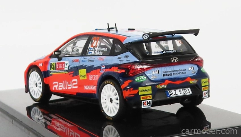 Ixo-models Hyundai I20 N Rally2 Team Hyundai Motorsport N 21 Winner Wrc2 Rally Ypres 2021 J.huttunen - M.lukka 1:43 Svetlo modrá červená zelená