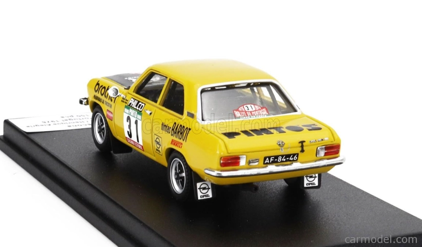 Trofeu Opel Ascona (nočná verzia) N 31 Rally Portugal 1976 Antonio Diegues - Henrique Alegria 1:43 Žltá čierna