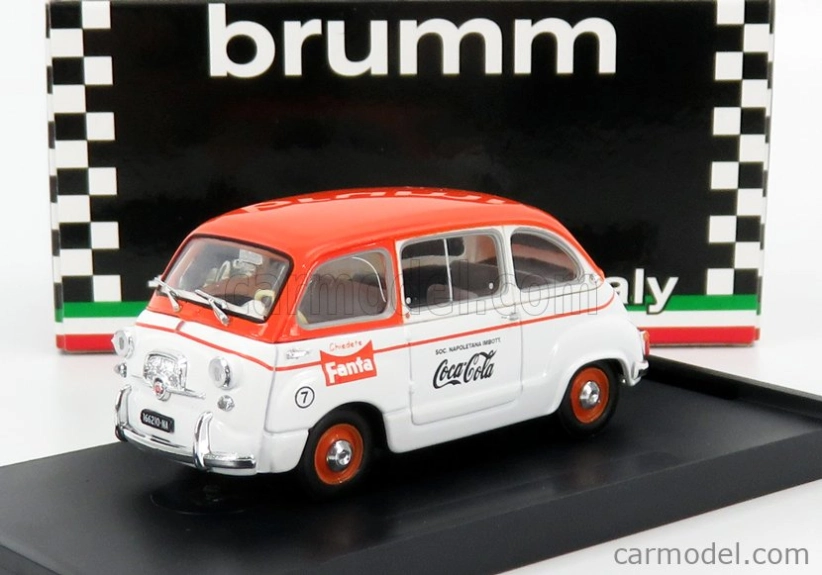 Brumm Fiat 600d Multipla Fanta Coca-cola 1961 1:43 Bílá Oranžová